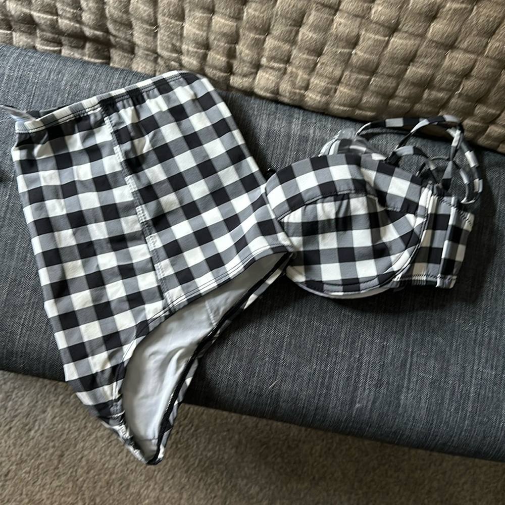 NWT J.Crew Matte Gingham Bikini Set